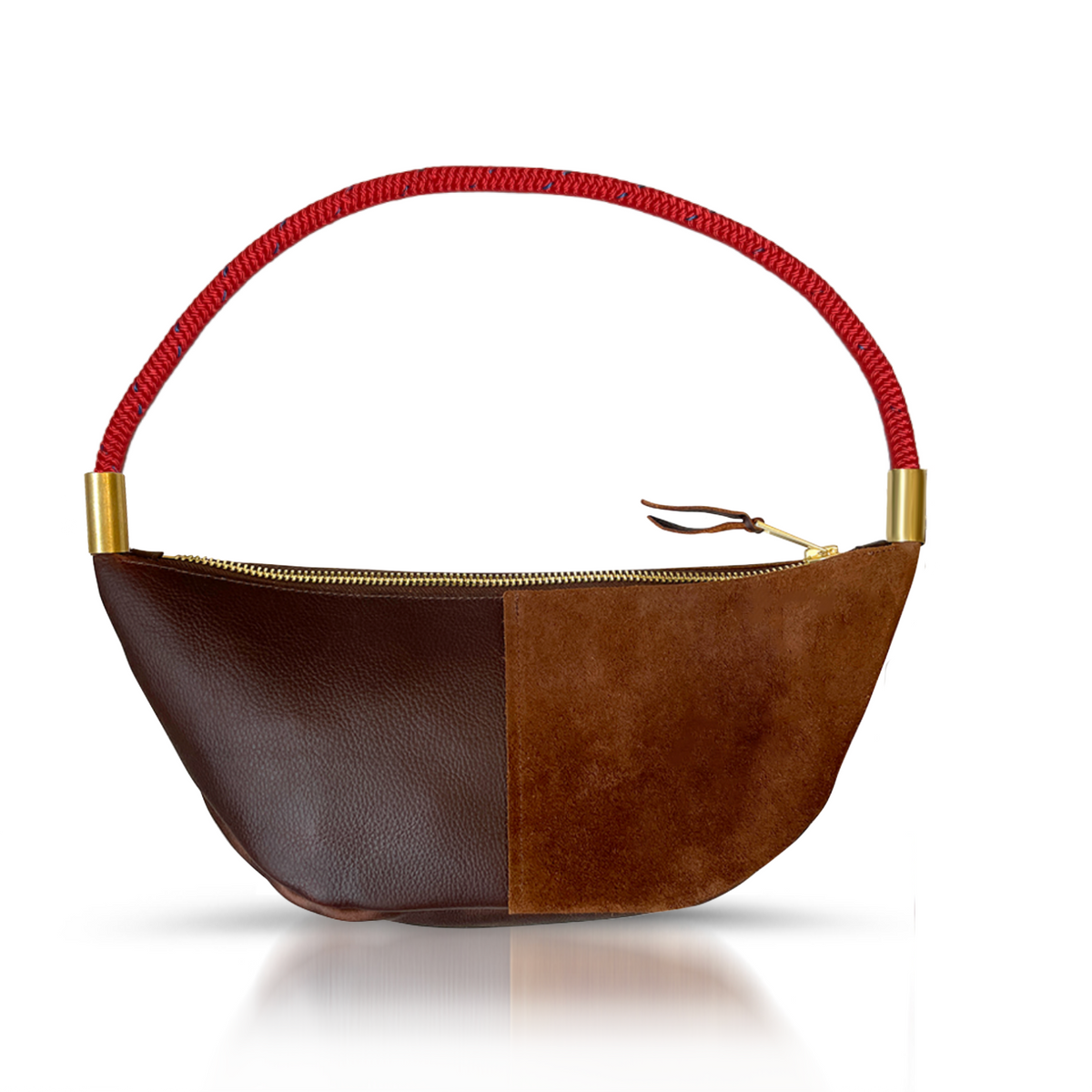 Sling Bag in Brown Leather-zoom-11