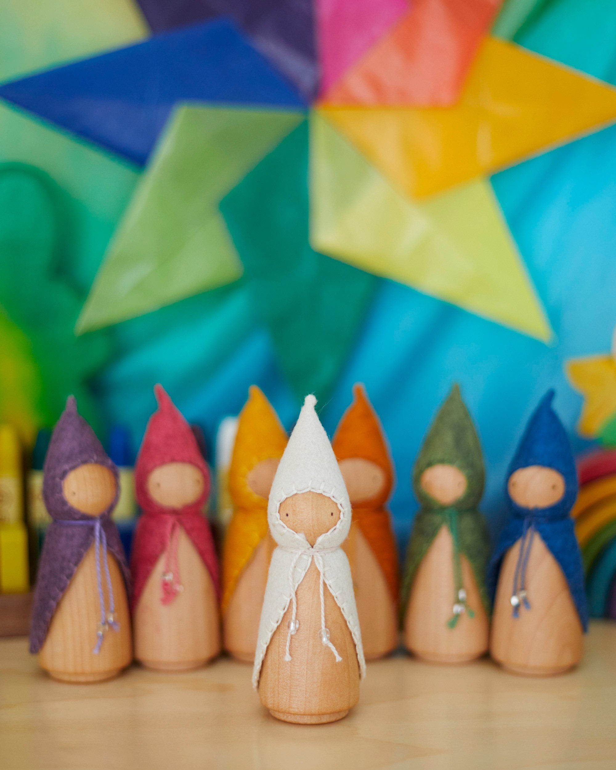 Colors of the Week Wooden Gnome Set-zoom-3