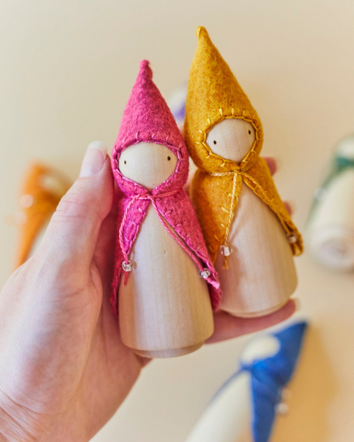 Rainbow Wooden Gnome Set-zoom-6