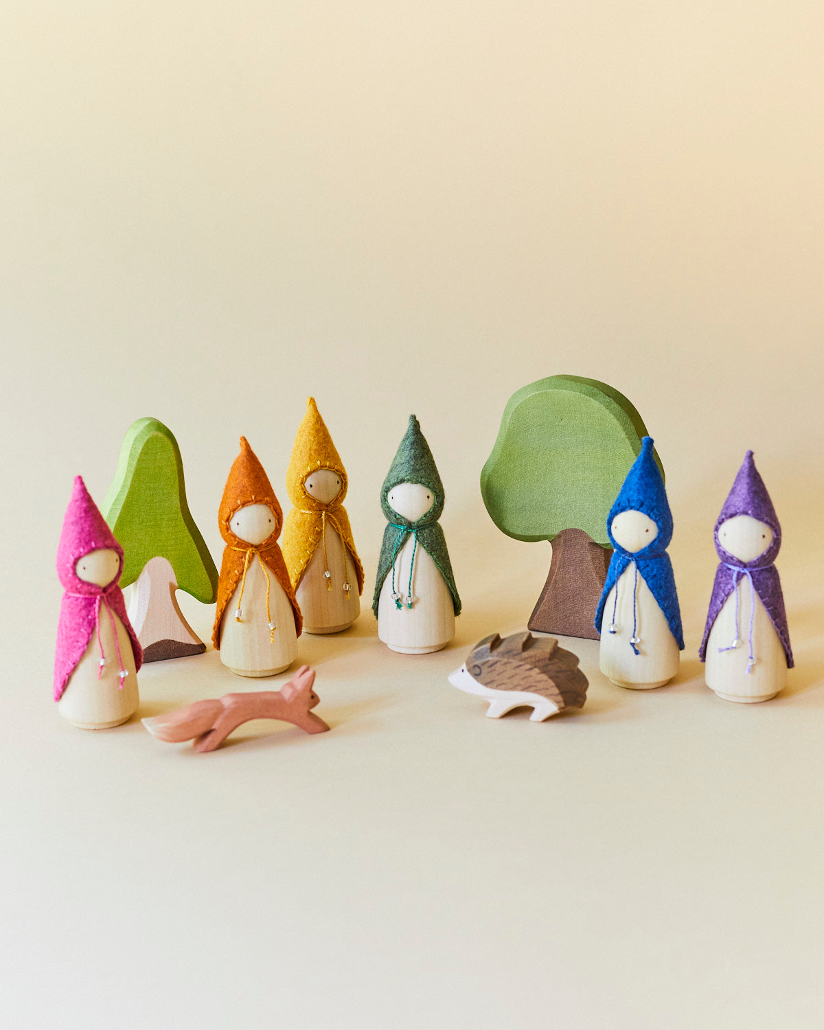 Rainbow Wooden Gnome Set-zoom-7
