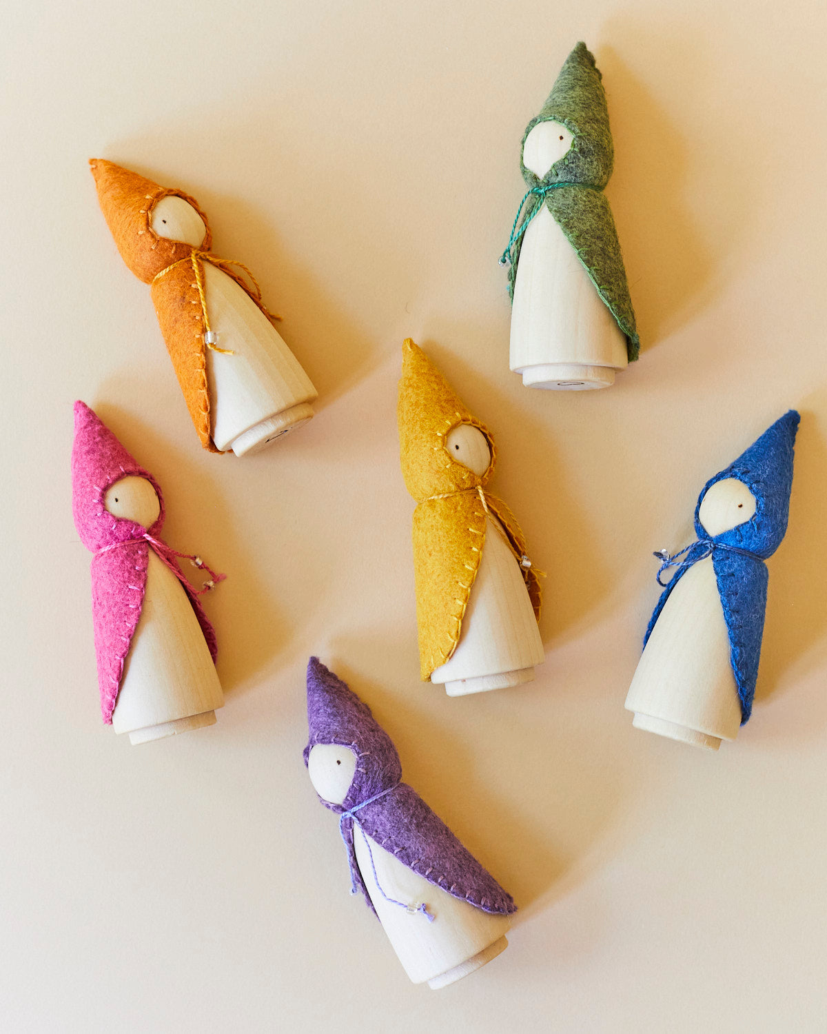 Rainbow Wooden Gnome Set-zoom-4