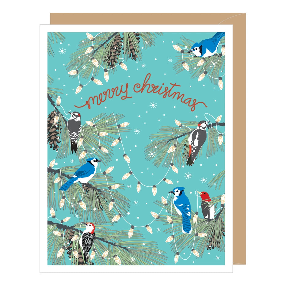 Woodpecker & Blue Jay Christmas Card-zoom-1
