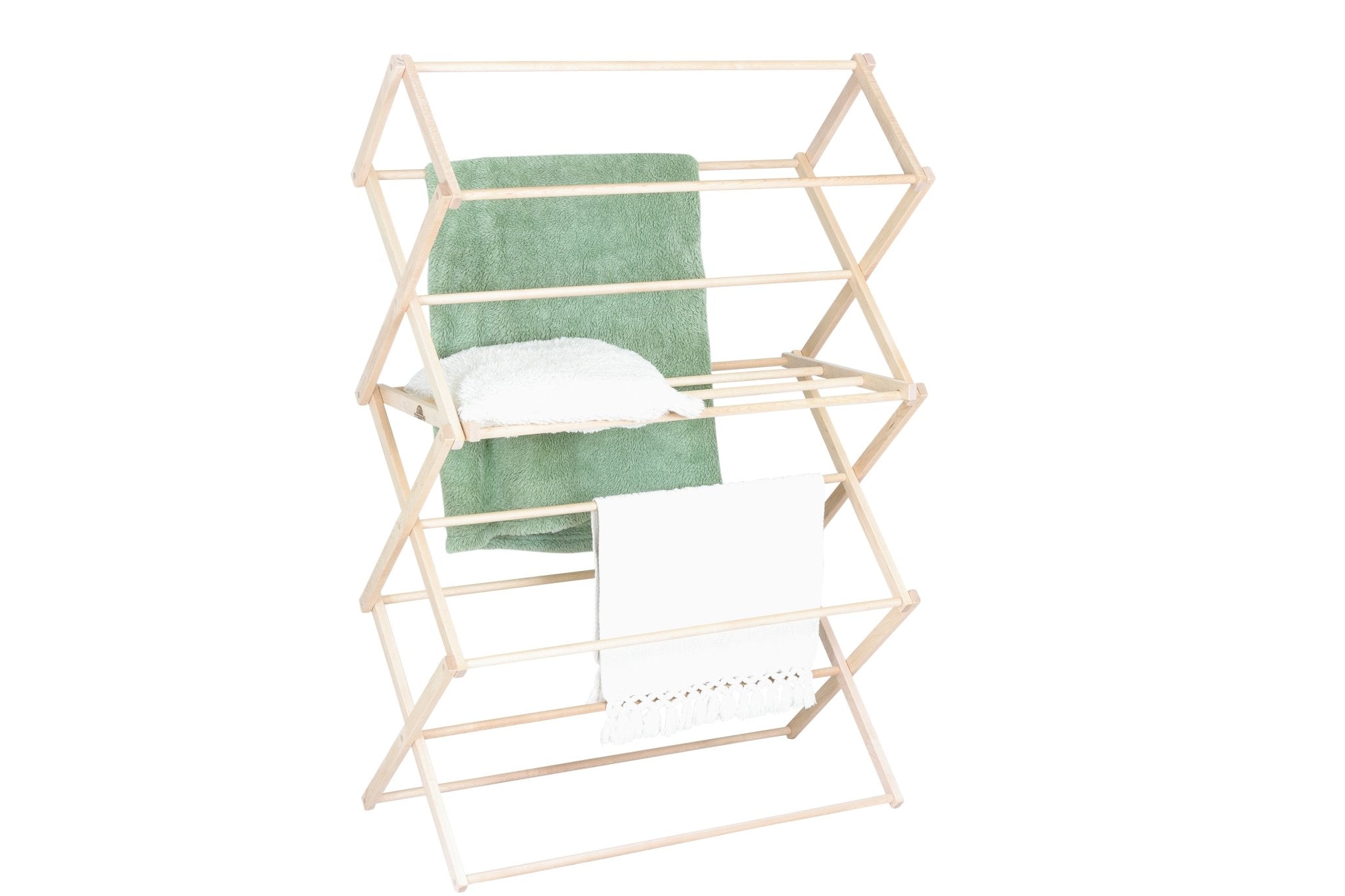 Flat Top Drying Rack | Solid Maple Folding Laundry Rack (Multiple Sizes) - Aware House