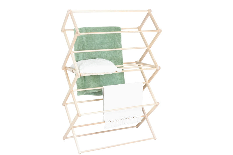 Flat Top Drying Rack | Solid Maple Folding Laundry Rack (Multiple Sizes)-zoom-