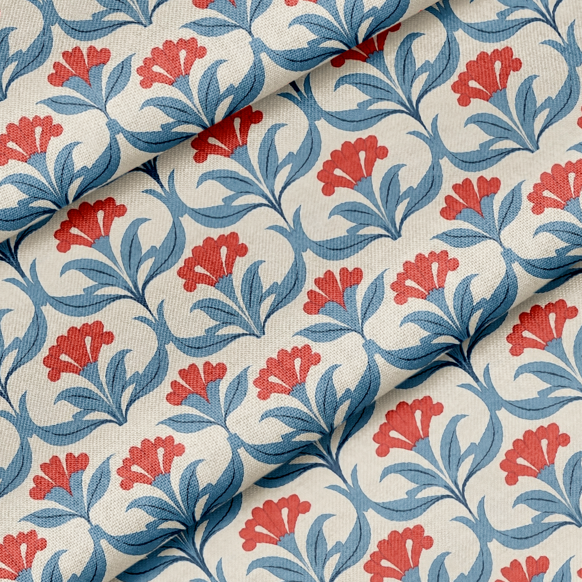 Blue Floral Patterned Lampshade in WESTPORT-zoom-7