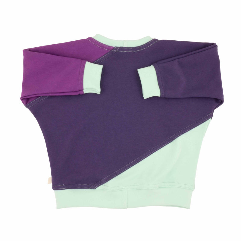 Toddler Diagonal Colorblock Sweatshirt | Soft Organic Cotton Sweatshirt with Bold Colorblocking-zoom-