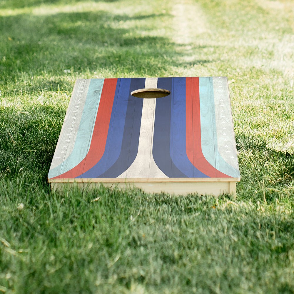 American Moto Curved Stripes Star Cornhole Boards-3