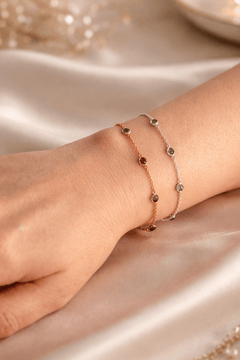 February Birthstone Amethyst Bracelet | Sterling Silver & Gold Gemstone Jewelry - Aware House