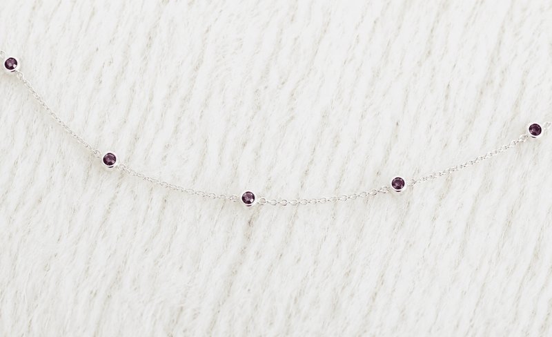 February Birthstone Amethyst Bracelet | Sterling Silver & Gold Gemstone Jewelry-zoom-