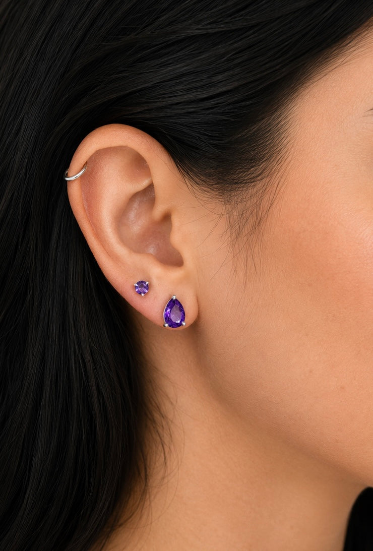 Teardrop Stud Earrings-zoom-