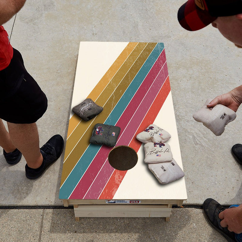 Angled Center Stripes Star Cornhole Boards-zoom-