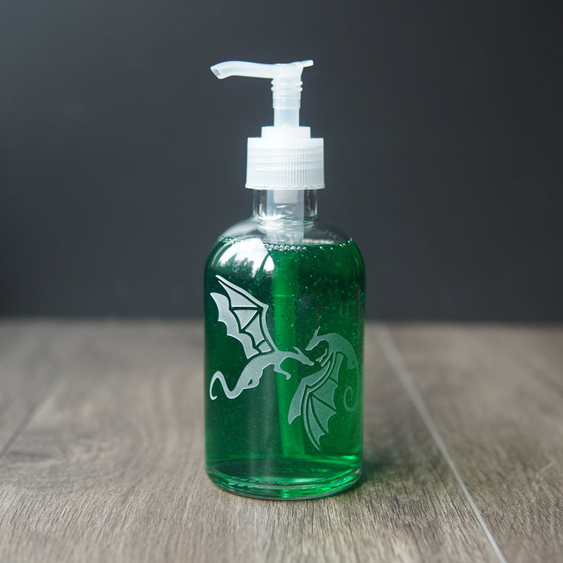 Dragons Soap Dispenser | Recycled Glass Pump Bottle-zoom-