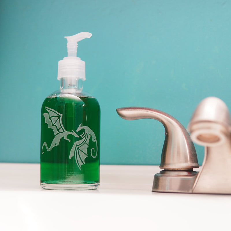 Dragons Soap Dispenser | Recycled Glass Pump Bottle-zoom-