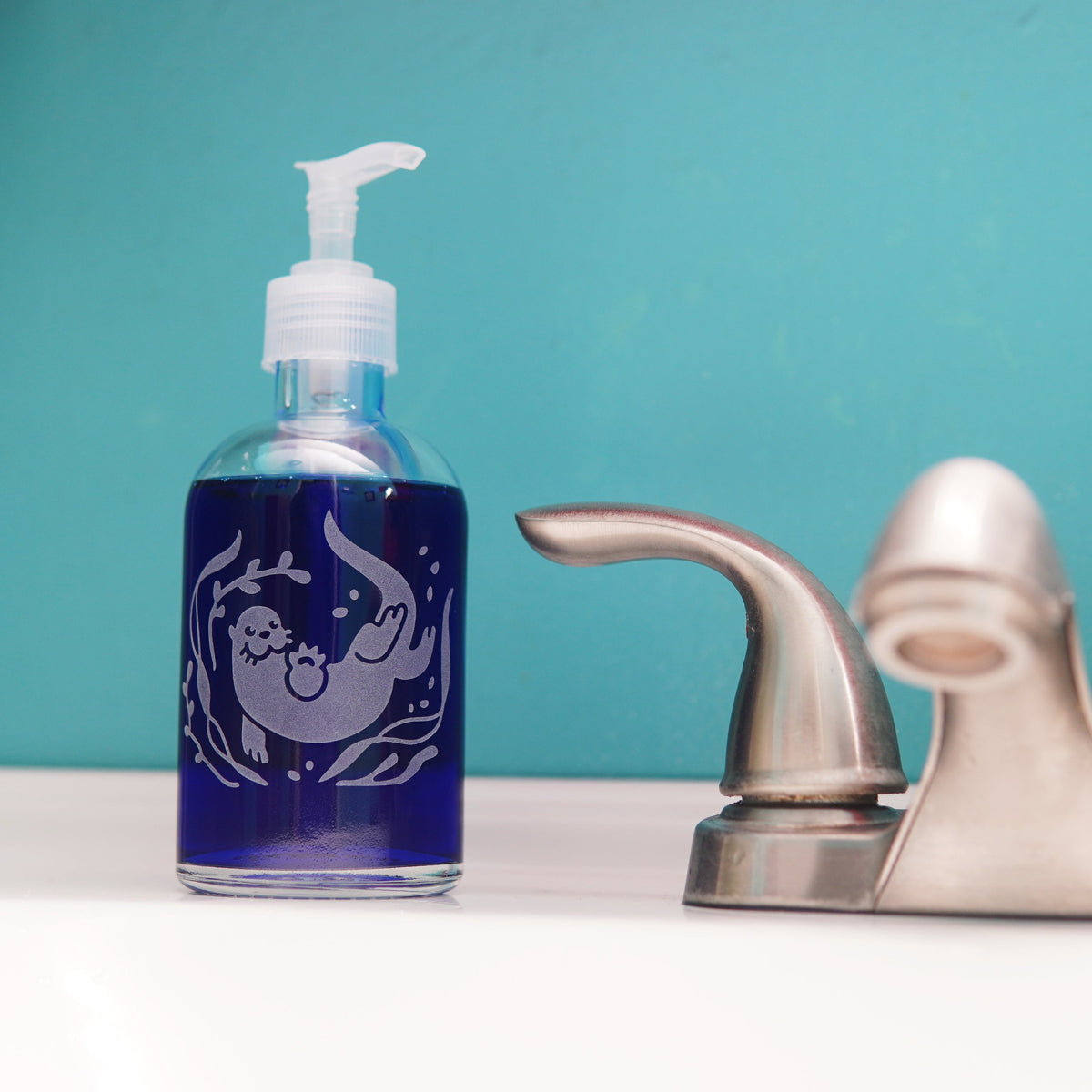 Space Cat Soap Dispenser | Recycled Glass Pump Bottle-9