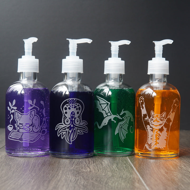 Dragons Soap Dispenser | Recycled Glass Pump Bottle-zoom-