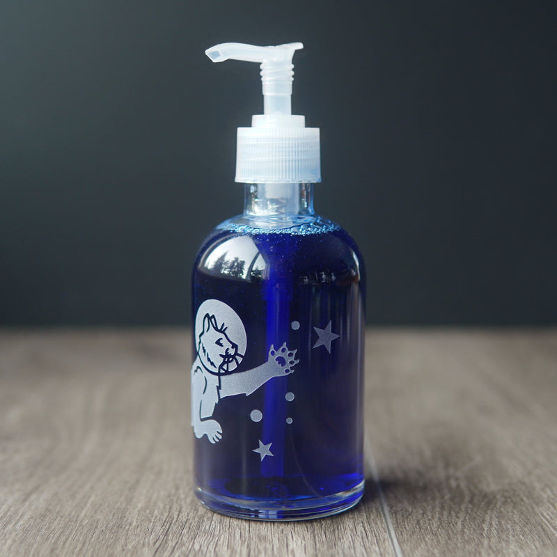Space Cat Soap Dispenser | Recycled Glass Pump Bottle-zoom-