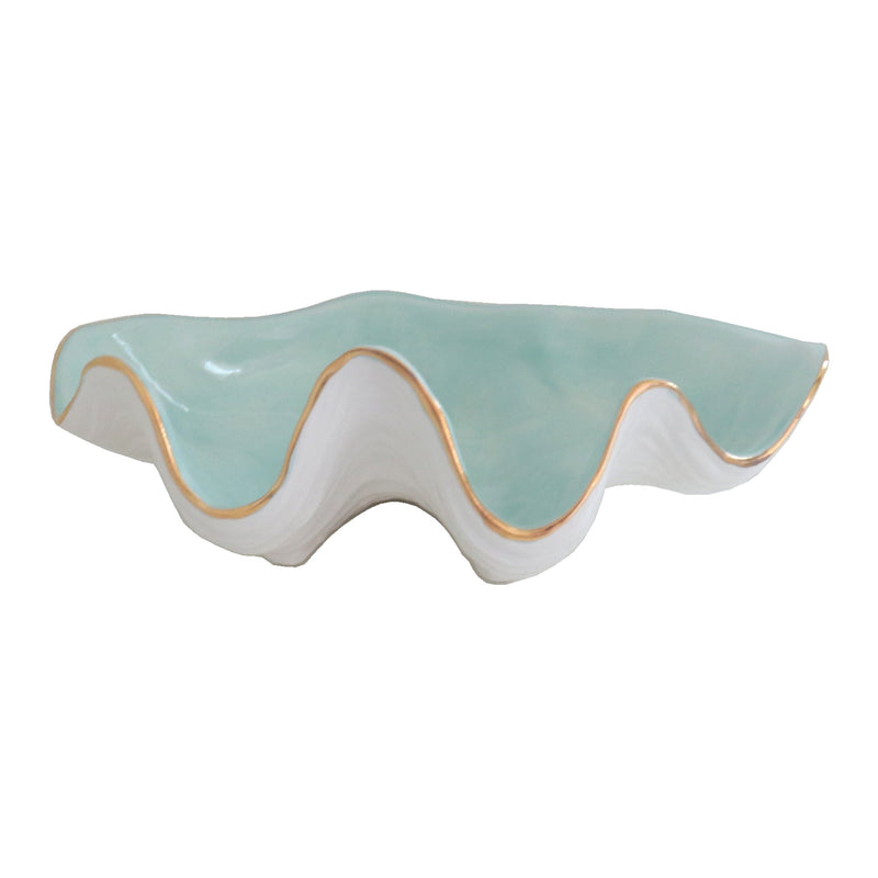 Clam Shell Bowl with 22K Gold Accent-zoom-