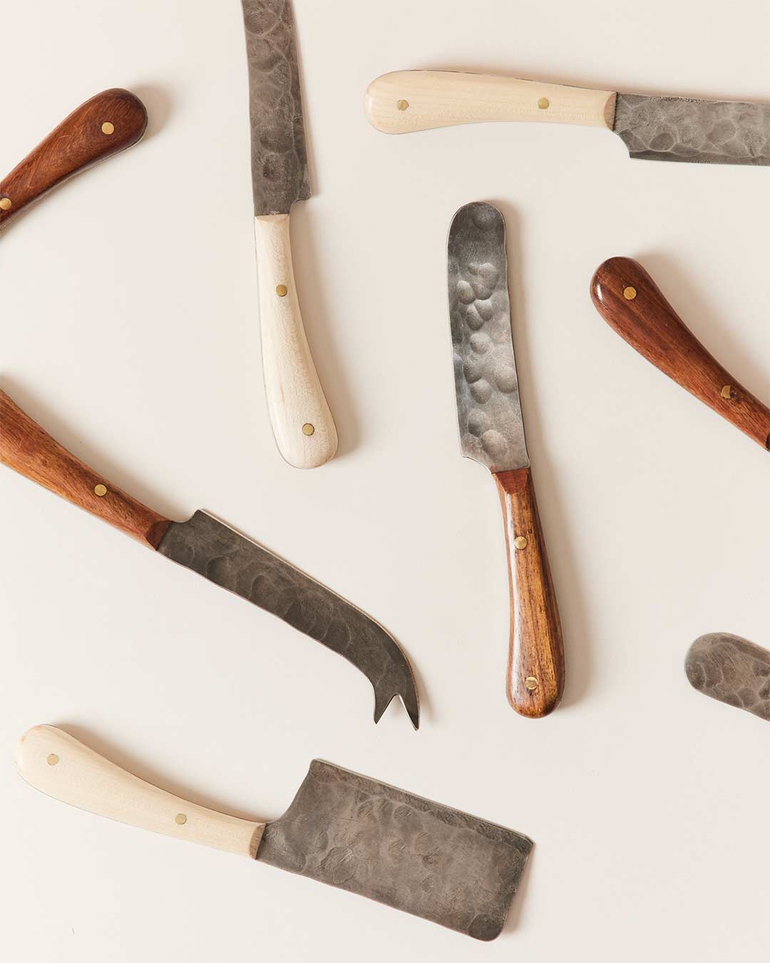 Artisan Forged Cheese Knives Set of Four-zoom-7