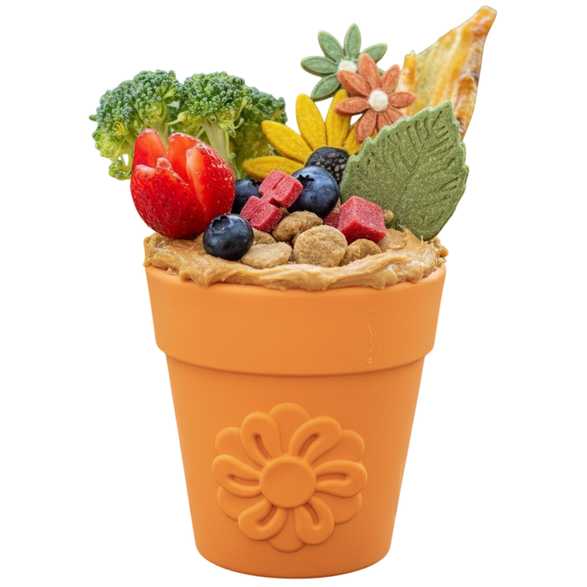 Large Flower Pot eCup Dog Treat Dispenser - Aware House