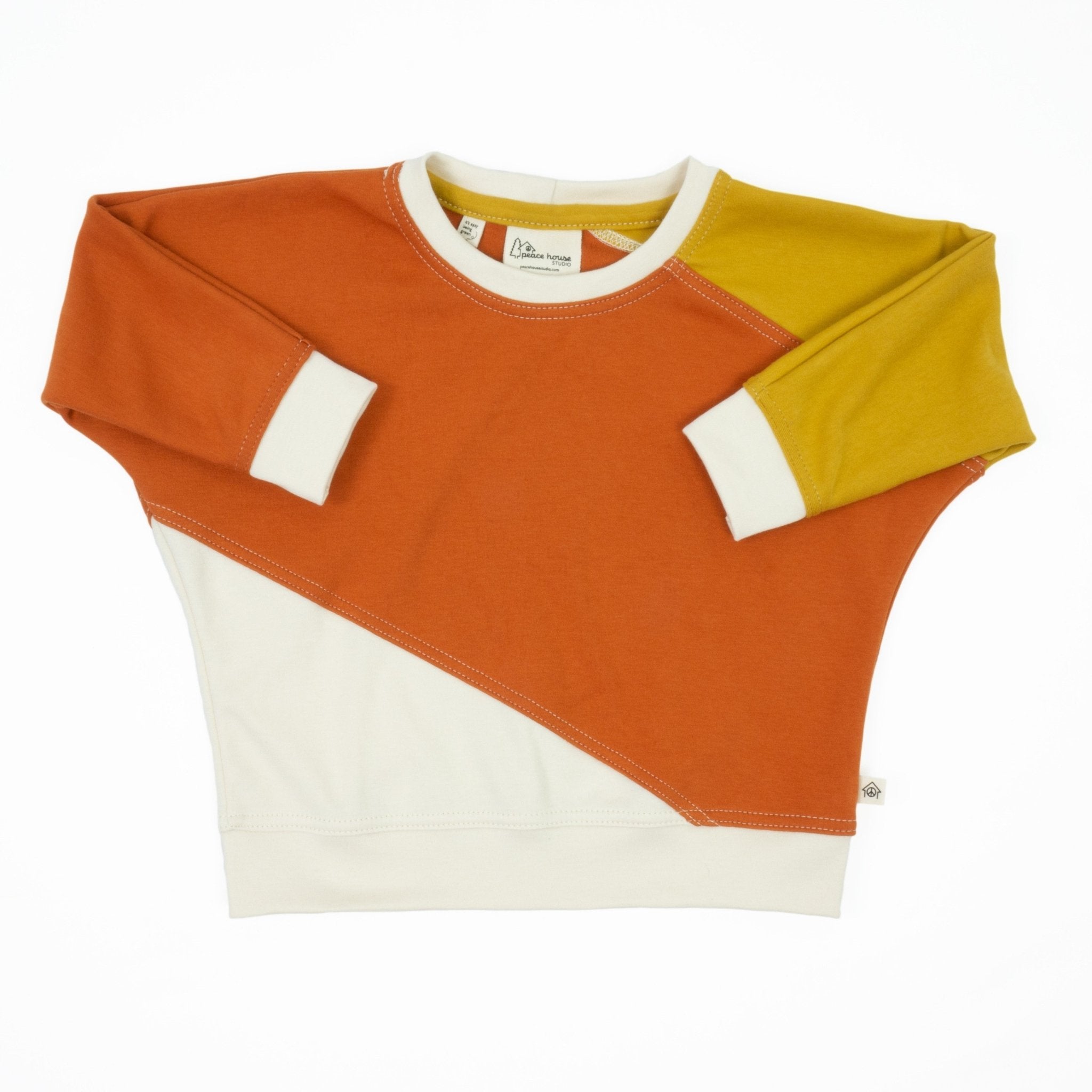 Baby Diagonal Colorblock Sweatshirt | Organic Cotton Colorblock Baby Sweatshirt - Aware House