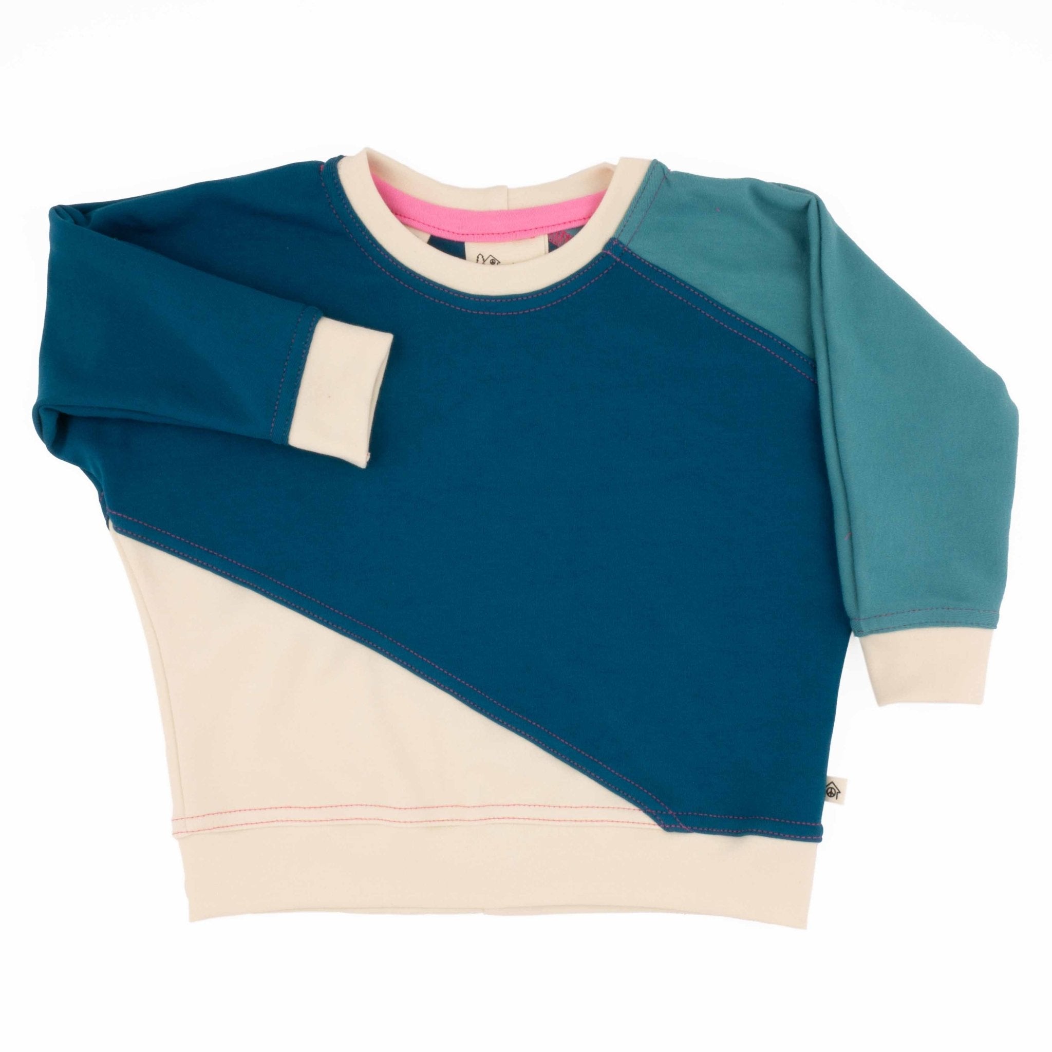 Baby Diagonal Colorblock Sweatshirt | Organic Cotton Colorblock Baby Sweatshirt - Aware House
