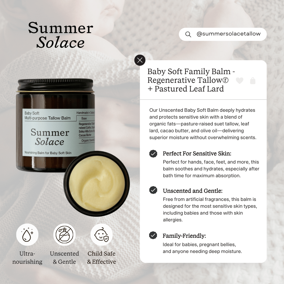 Baby Soft Family Balm Gentle & Nourishing | Unscented Leaf Lard and Cacao-12