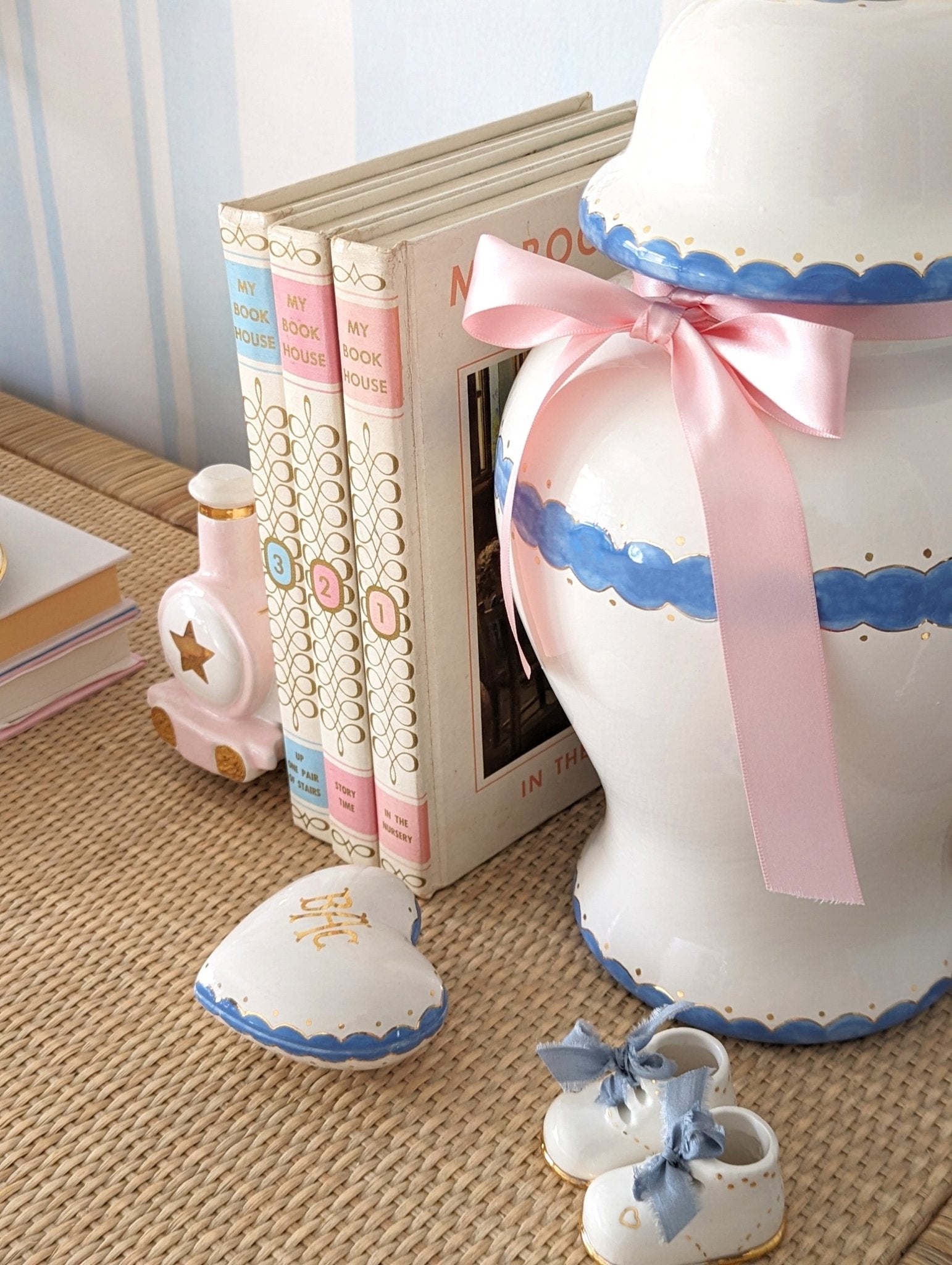 Scallop Ginger Jars in French Blue - Aware House