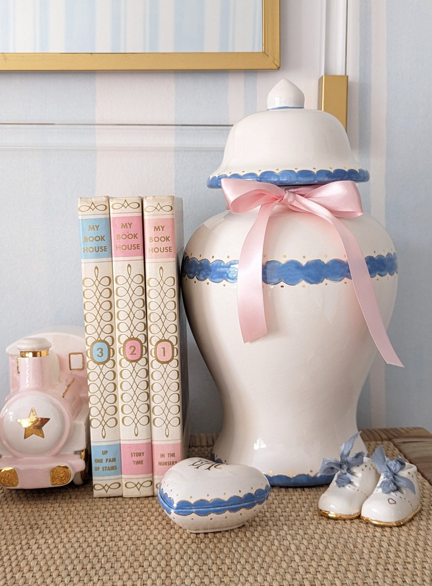 Scallop Ginger Jars in French Blue - Aware House