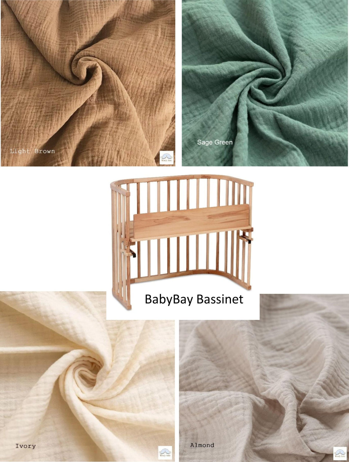 Baby Bay Bassinet Cradle Fitted Sheet | Organic Cotton Gauze - Aware House - Wendy Anne -