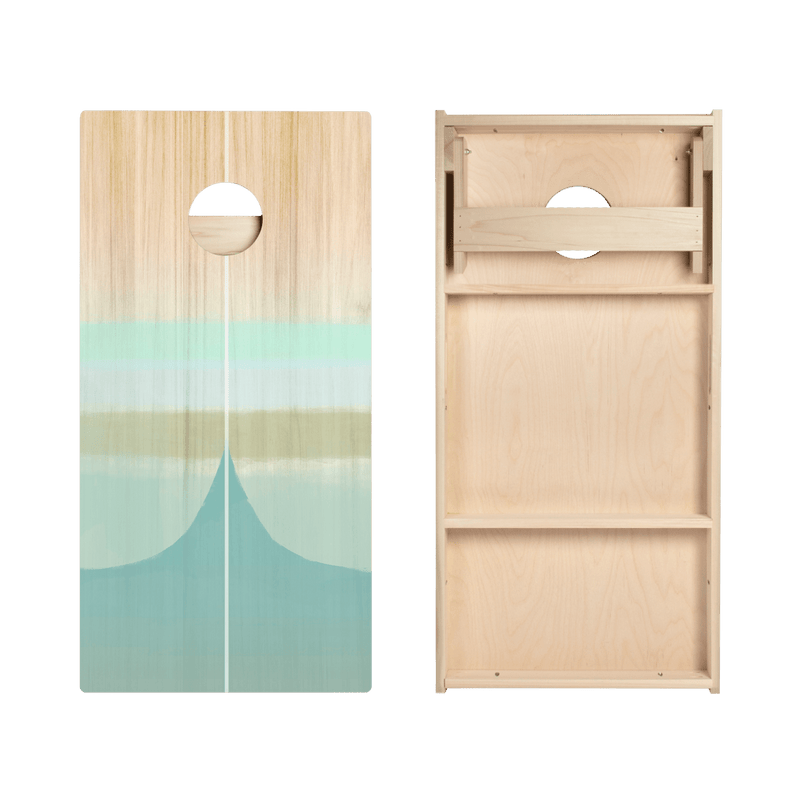 Bamboo Wood Watercolor Surf Star Cornhole Boards-zoom-