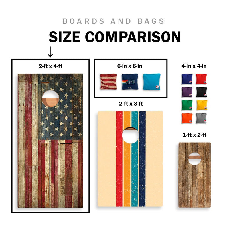 Bamboo Wood Watercolor Surf Star Cornhole Boards-zoom-