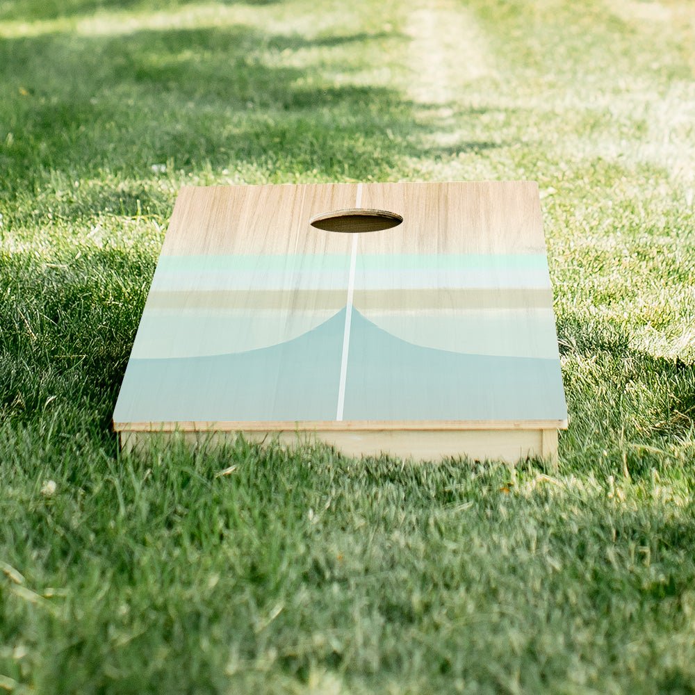 Bamboo Wood Watercolor Surf Star Cornhole Boards-3