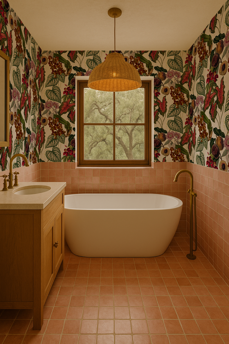 Cali Tropicale Wallpaper, off-white