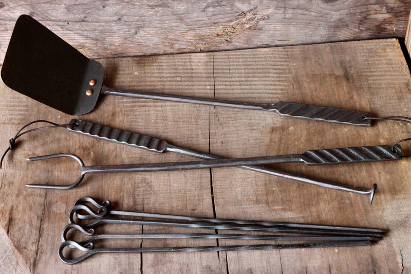 BBQ Grill Tool Set | Steel Grill-Marked Utensils-zoom-