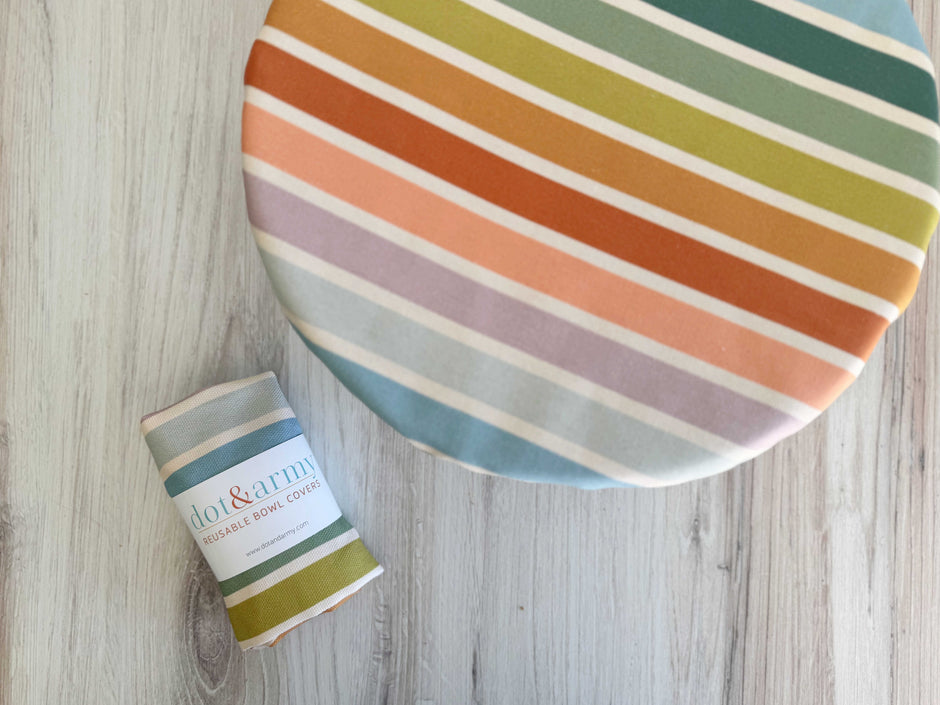 Reusable Bowl Cover in Beach Chair Stripes
