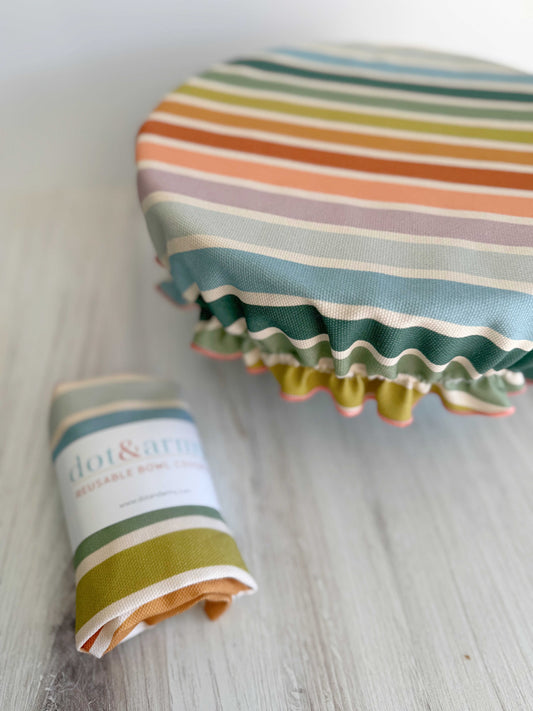 Reusable Bowl Cover in Beach Chair Stripes