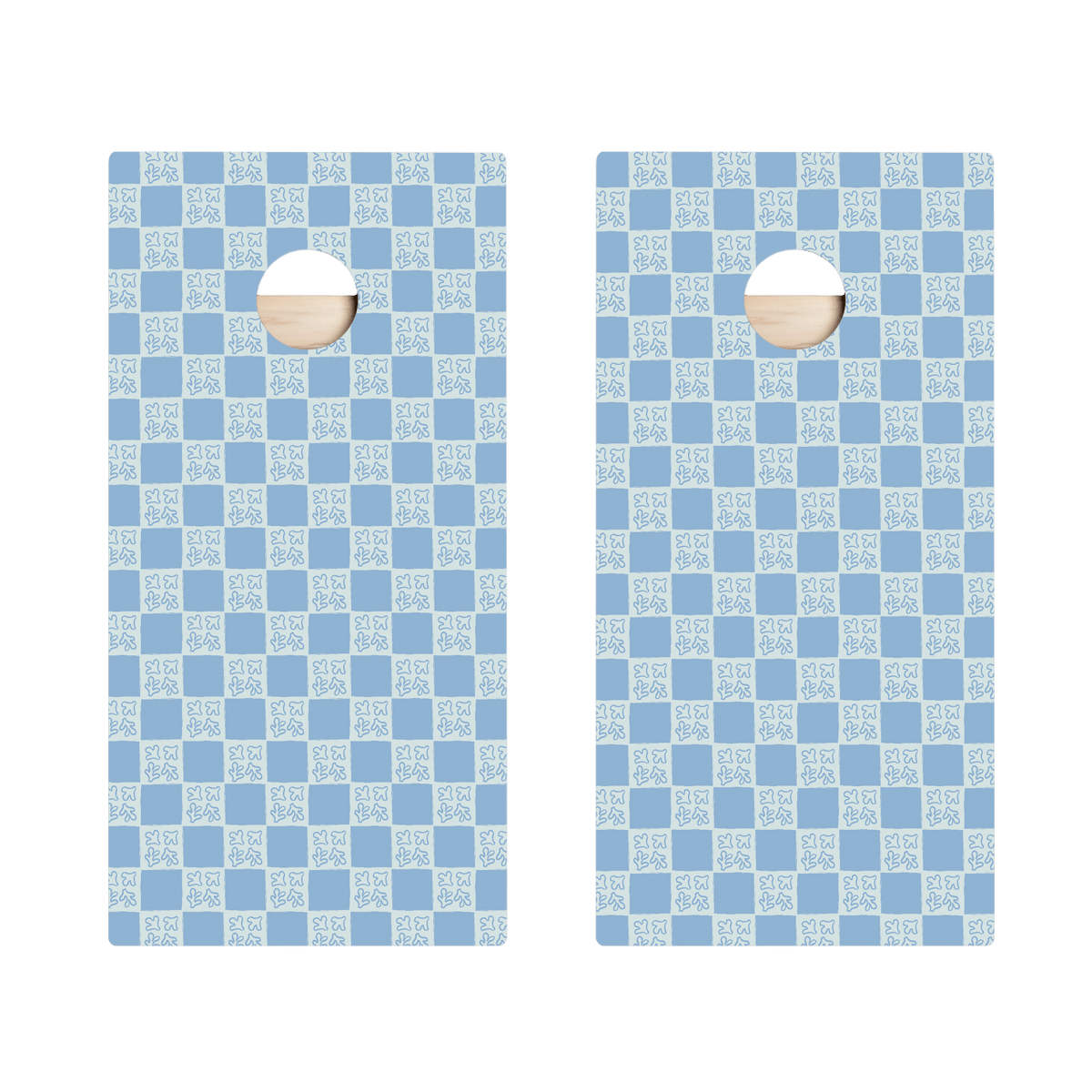 Beachy Blue Grid Star Cornhole Boards-5