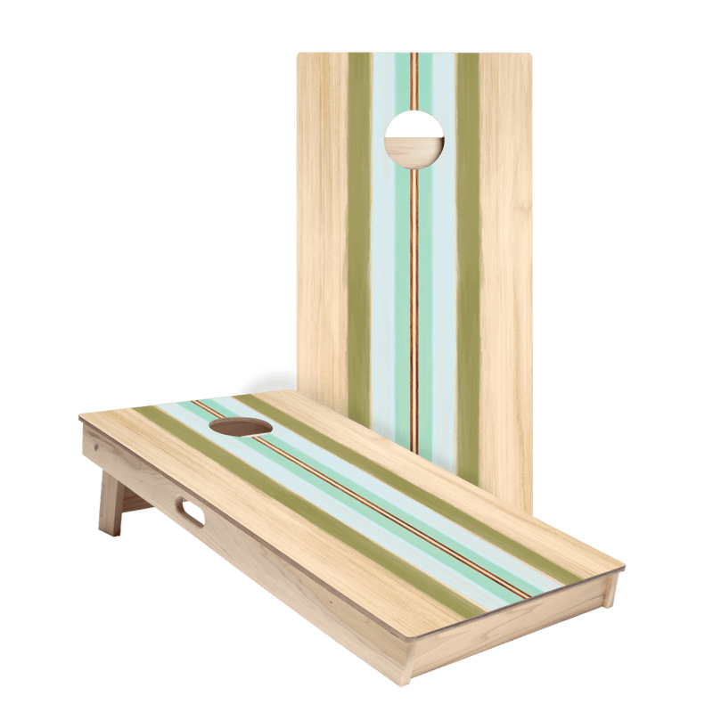 Beachy Retro Stripes Star Cornhole Boards-zoom-