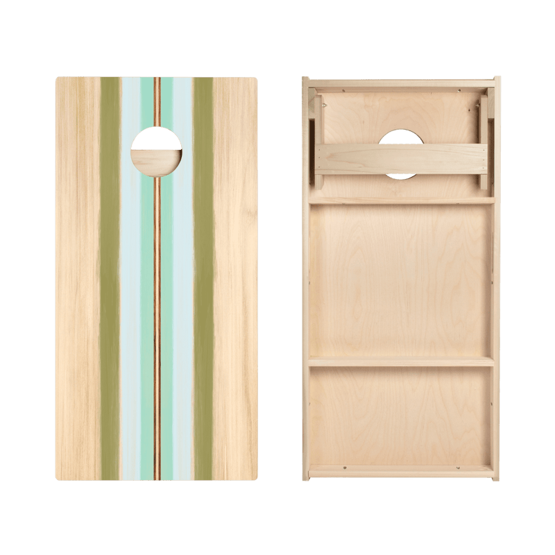 Beachy Retro Stripes Star Cornhole Boards-zoom-