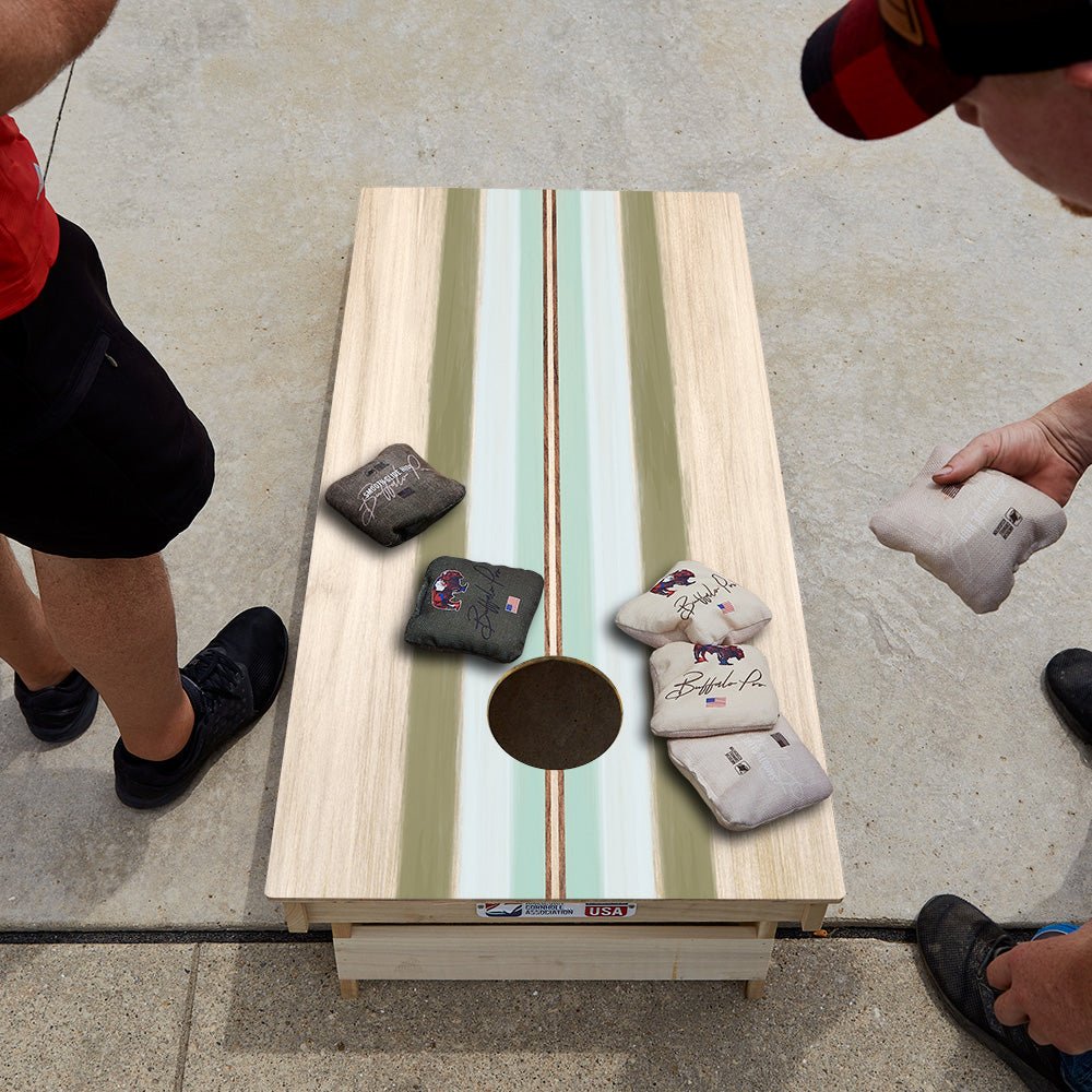 Beachy Retro Stripes Star Cornhole Boards-3
