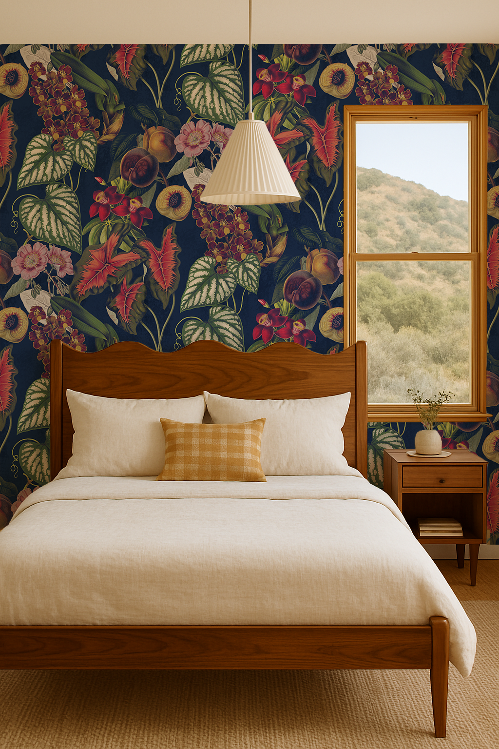 Cali Tropicale Wallpaper, navy-4