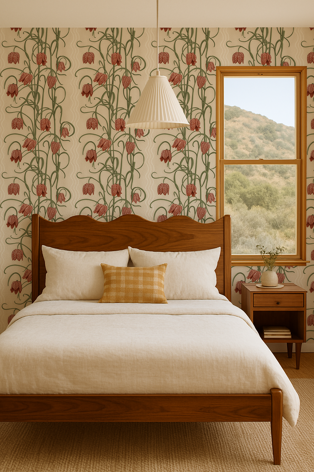 Campanas Wallpaper, neutral and burnt orange-4