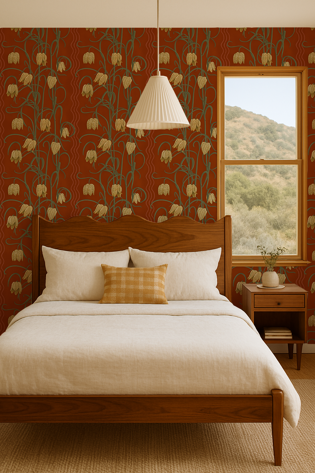 Campanas Wallpaper, rust and yellow