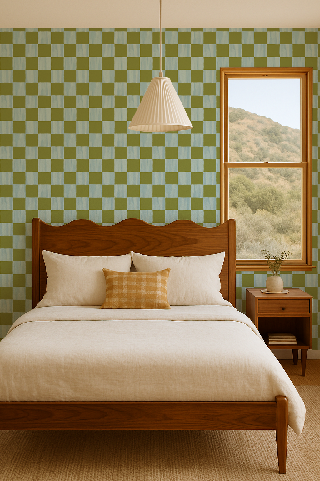 Checkers Wallpaper, blue and green-zoom-3