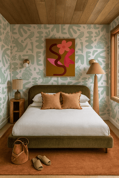 Abstract Animales Wallpaper, mint - Aware House - Samantha Santana Creative - 