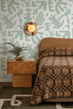 Abstract Animales Wallpaper, mint - Aware House - Samantha Santana Creative - 