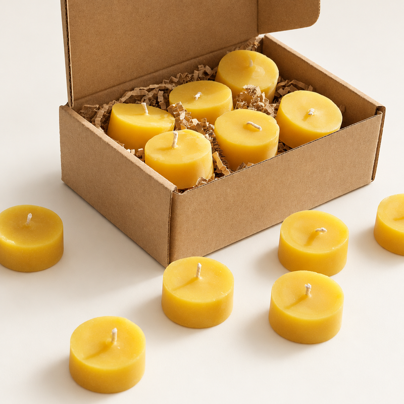 Pure Beeswax Tea Light Candles-zoom-