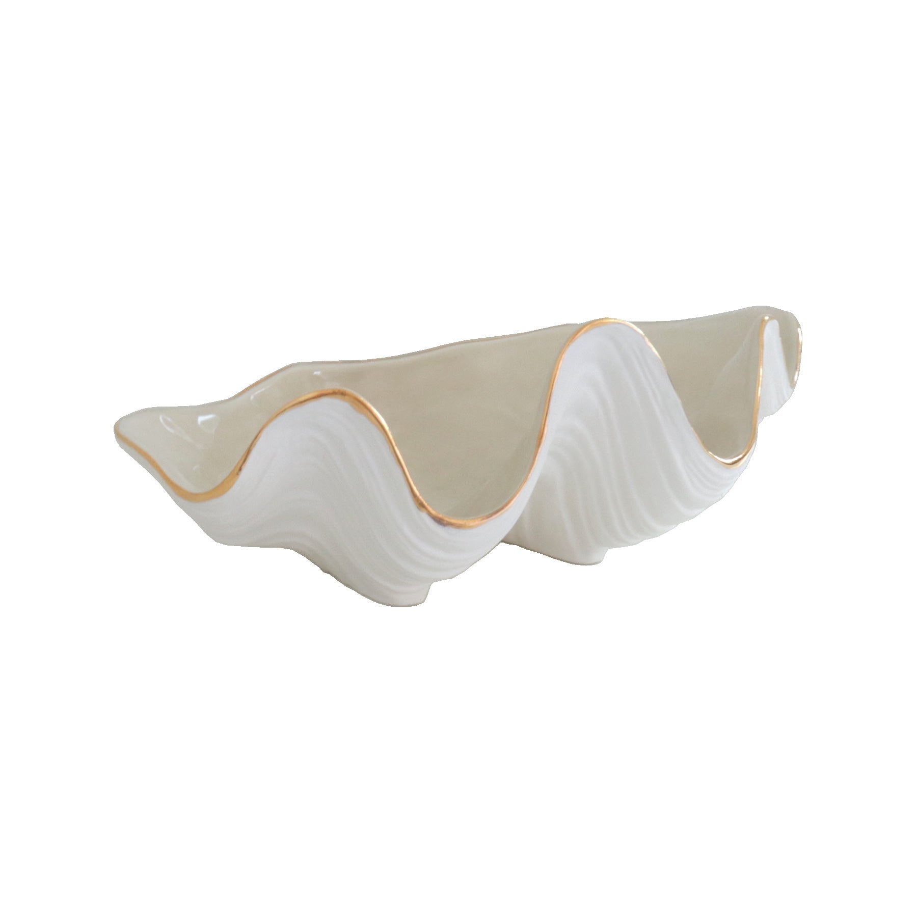 Clam Shell Bowl with 22K Gold Accent - Aware House