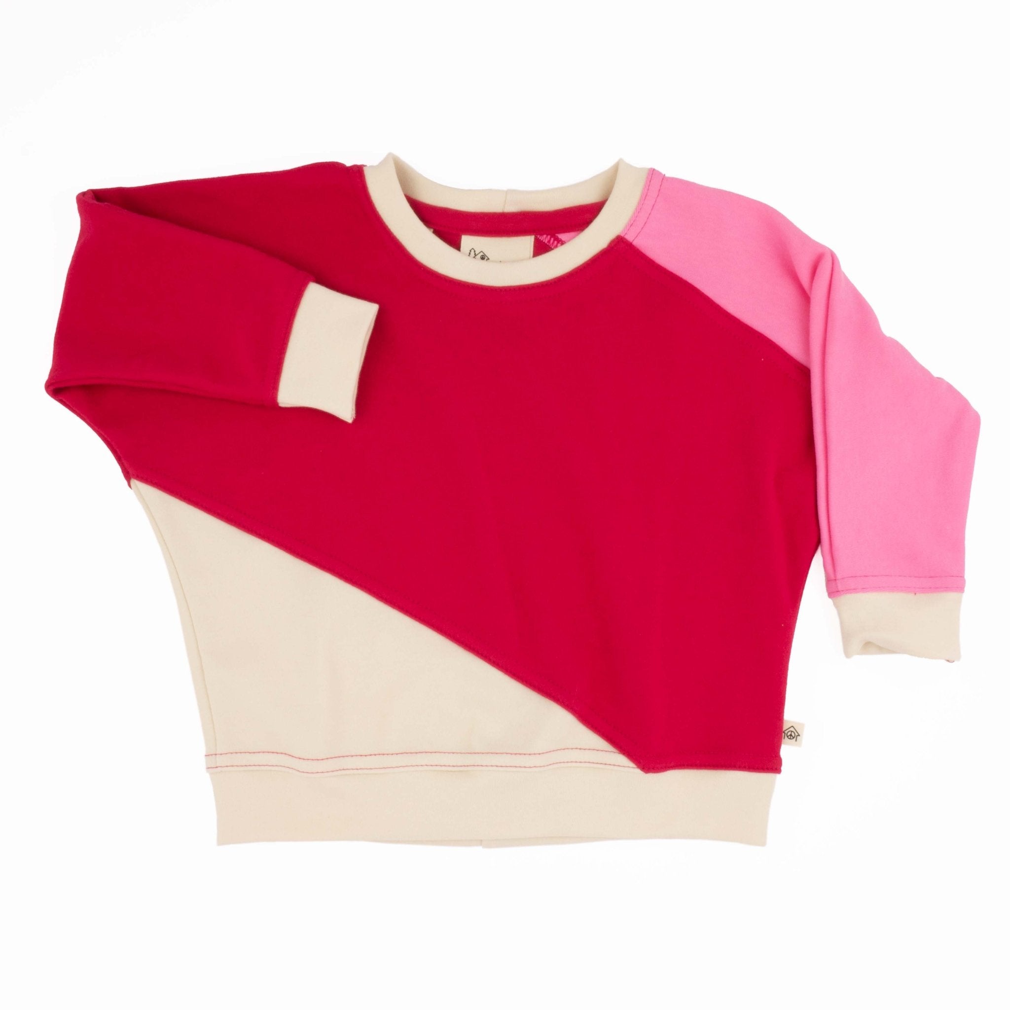 Big Kid Diagonal Colorblock Sweatshirt | Organic Cotton Colorblock Kids Sweatshirt - Aware House