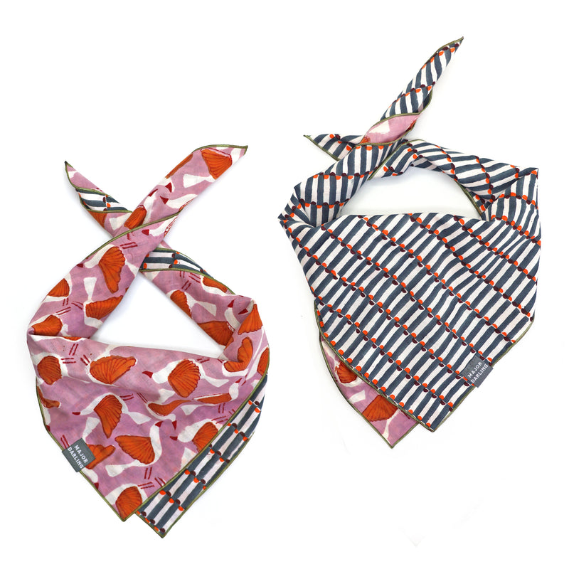 Reversible Dog Bandana | Birds & Geo-zoom-
